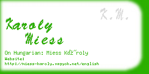 karoly miess business card